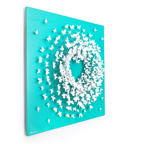 Patricia Govezensky- Original 3D Metal Art on Wood "Pulse" -2