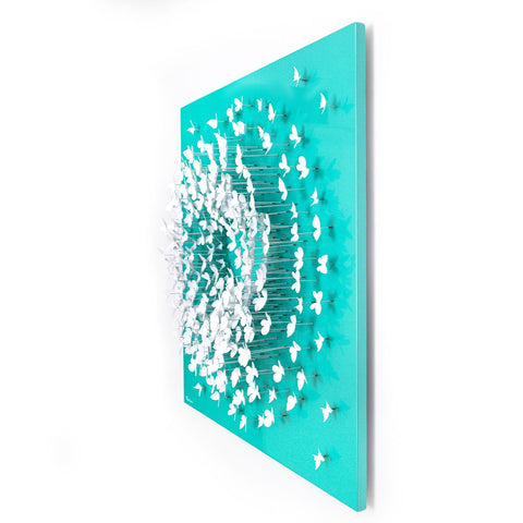 Patricia Govezensky- Original 3D Metal Art on Wood "Pulse" -4