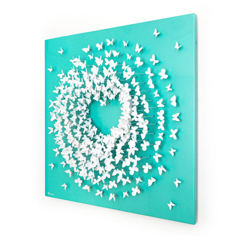 Patricia Govezensky- Original 3D Metal Art on Wood "Pulse" -6