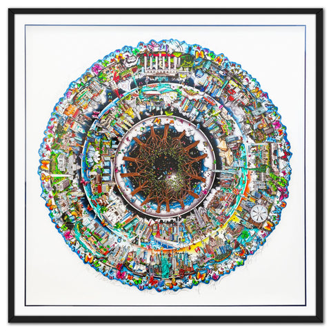 Charles Fazzino- 3D Construction Silkscreen Serigraph "One World …The Circle of Life"