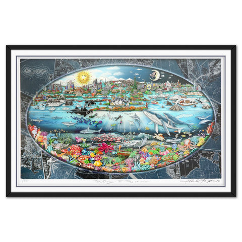 Charles Fazzino- 3D Construction Silkscreen Serigraph "Our Oceans… The Tides of Life"
