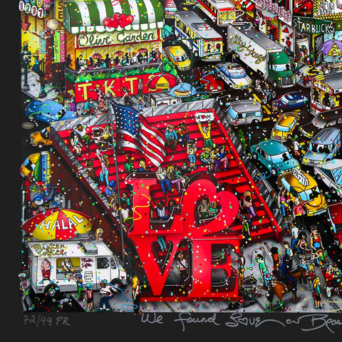 Charles Fazzino- 3D Construction Silkscreen Serigraph "We Found Love on Broadway" -3