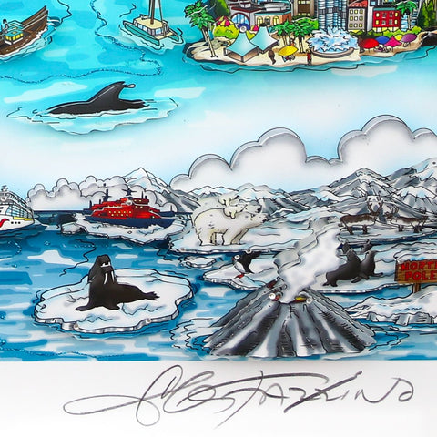 Charles Fazzino- 3D Construction Silkscreen Serigraph "A World for US" -2