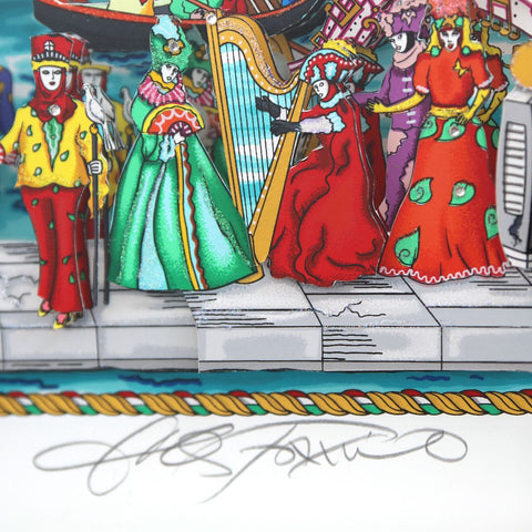 Charles Fazzino- 3D Construction Silkscreen Serigraph "Colorful Carnival in Venice" -3