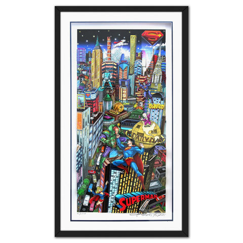 Charles Fazzino- 3D Construction Silkscreen Serigraph "It’s A Bird …It’s A Plane…It’s Superman"
