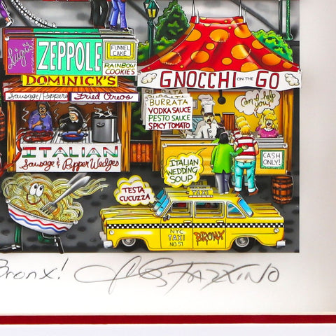 Charles Fazzino- 3D Construction Silkscreen Serigraph "Leave the Gun, Take the Cannolis…In Da Bronx" -2