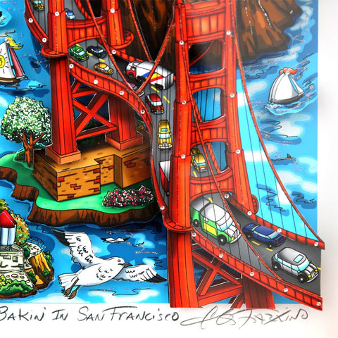 Charles Fazzino- 3D Construction Silkscreen Serigraph "Shakin’ & Bakin’ in San Francisco" -2