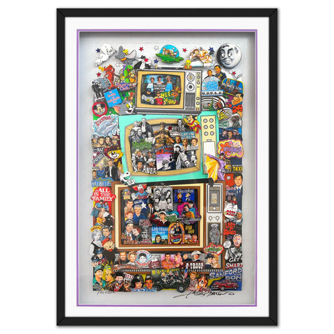 Charles Fazzino- 3D Construction Silkscreen Serigraph "Timeless Memories of T.V."