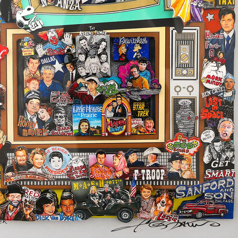 Charles Fazzino- 3D Construction Silkscreen Serigraph "Timeless Memories of T.V." -2