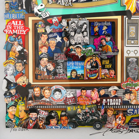 Charles Fazzino- 3D Construction Silkscreen Serigraph "Timeless Memories of T.V." -3