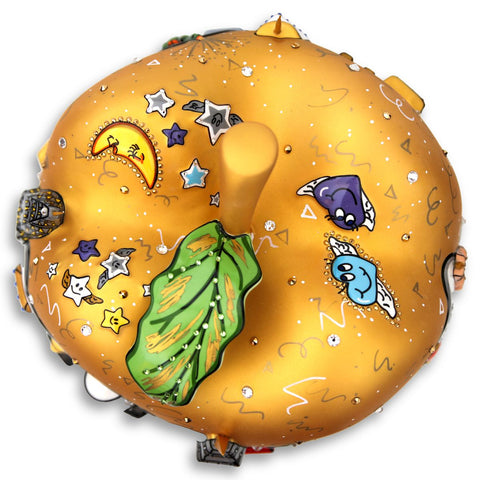 Charles Fazzino- 3D Mixed Media Sculpture "Pop Goes the Gold Apple Sculpture" -2