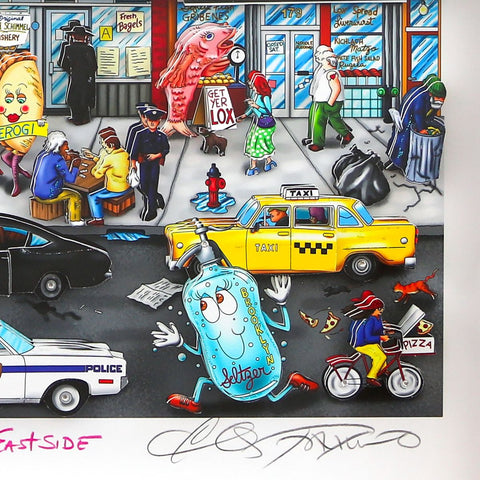 Charles Fazzino- 3D Construction Silkscreen Serigraph "Schmoozing With Chutzpah on the Lower East Side" -2