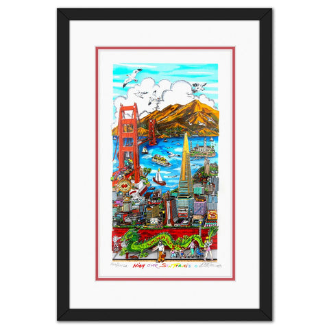 Charles Fazzino- 3D Construction Silkscreen Serigraph "High Over San Francisco"