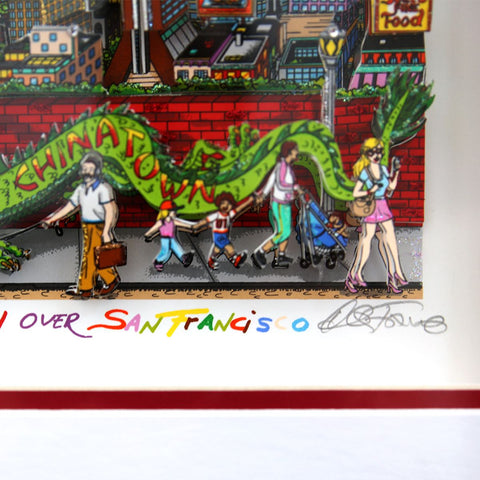 Charles Fazzino- 3D Construction Silkscreen Serigraph "High Over San Francisco" -2