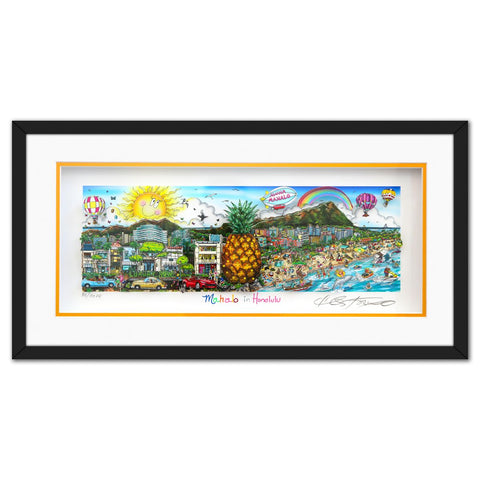 Charles Fazzino- 3D Construction Silkscreen Serigraph "Mahalo in Honolulu"
