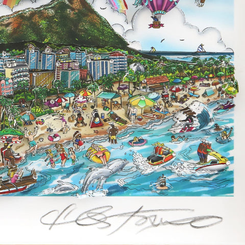 Charles Fazzino- 3D Construction Silkscreen Serigraph "Mahalo in Honolulu" -2