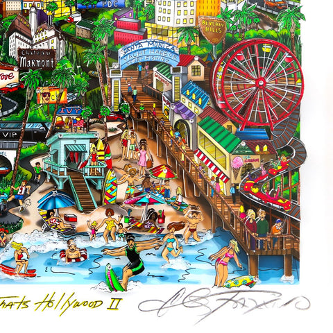 Charles Fazzino- 3D Construction Silkscreen Serigraph "The Splendor, That's Hollywood II" -2