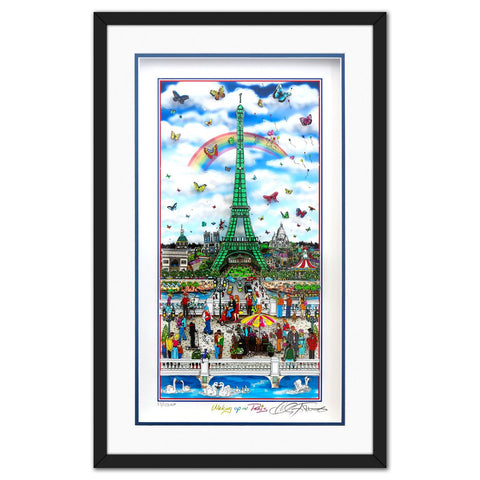 Charles Fazzino- 3D Construction Silkscreen Serigraph "Waking Up in Paris"