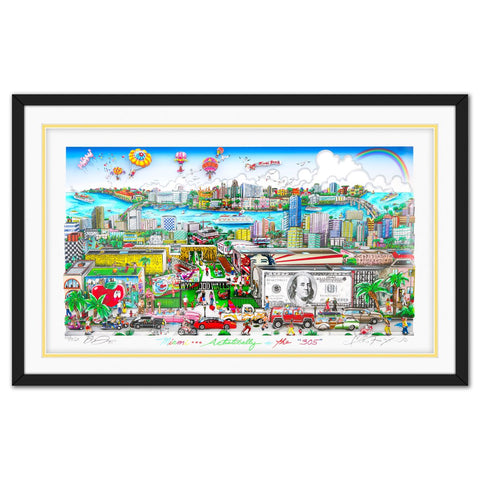 Charles Fazzino- 3D Construction Silkscreen Serigraph "Miami…Artistically in the 305"