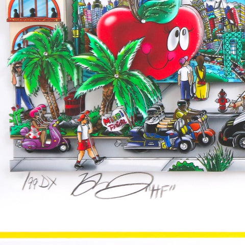 Charles Fazzino- 3D Construction Silkscreen Serigraph "Miami…Artistically in the 305" -3