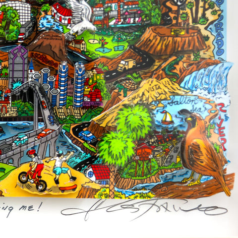 Charles Fazzino- 3D Construction Silkscreen Serigraph "California is Calling me" -2