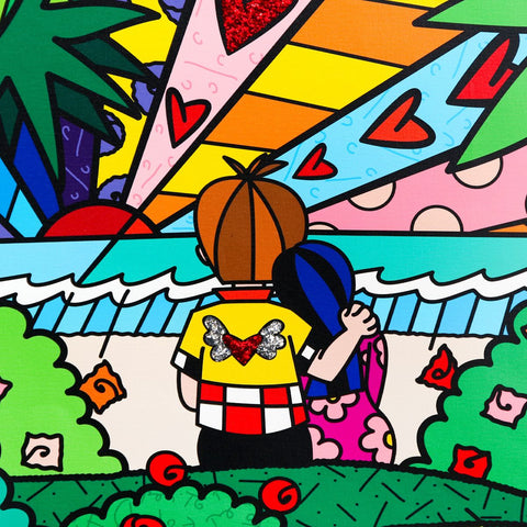 Romero Britto- Print on canvas with Diamond Dust hand embellishments "Every Day" -2
