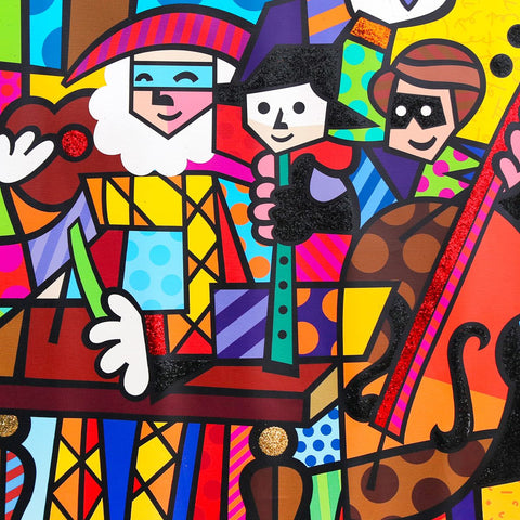 Romero Britto- Print on canvas with Diamond Dust hand embellishments "Spanish Sensation" -2