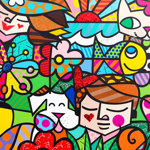Romero Britto- Print on canvas with Diamond Dust hand embellishments "Nature in Harmony" -2