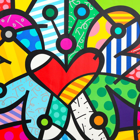 Romero Britto- Print on canvas with Diamond Dust hand embellishments "Evolution" -2
