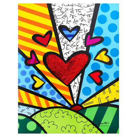 Romero Britto- Print on canvas with Diamond Dust hand embellishments "It’s a Beautiful Day"