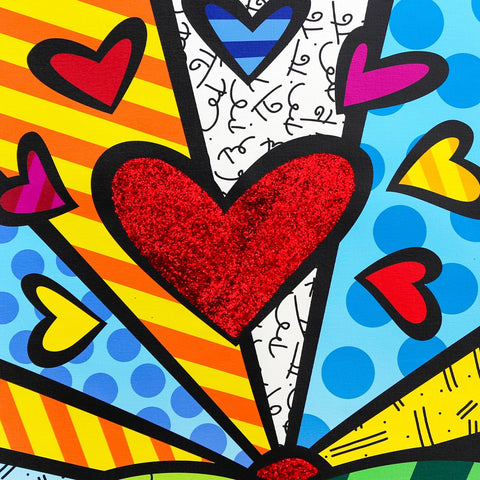 Romero Britto- Print on canvas with Diamond Dust hand embellishments "It’s a Beautiful Day" -2