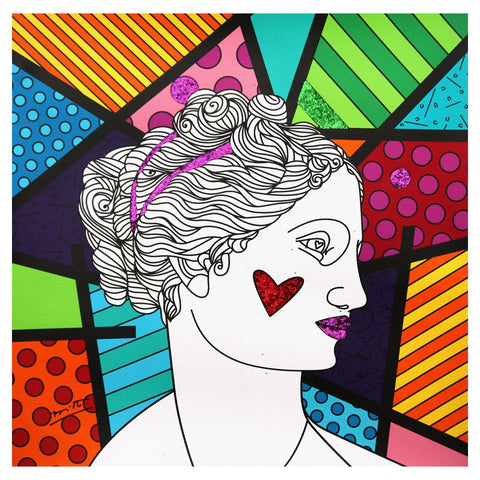 Romero Britto- Print on canvas with Diamond Dust hand embellishments "Venus"