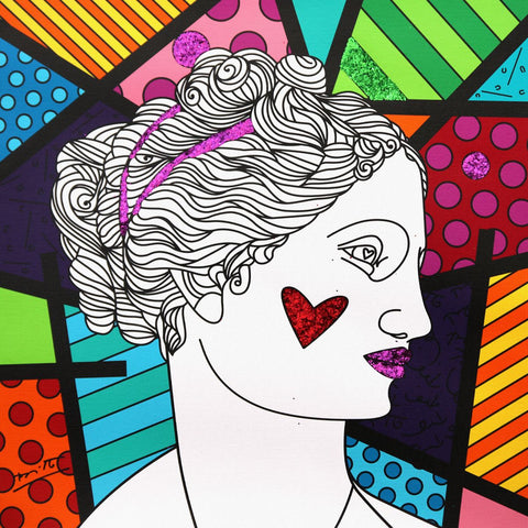 Romero Britto- Print on canvas with Diamond Dust hand embellishments "Venus" -2