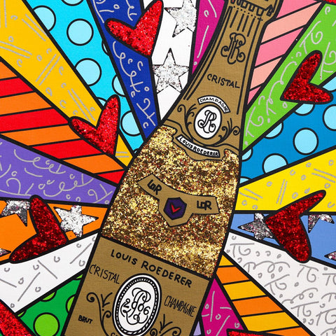 Romero Britto- Print on canvas with Diamond Dust hand embellishments "Let’s Celebrate" -2