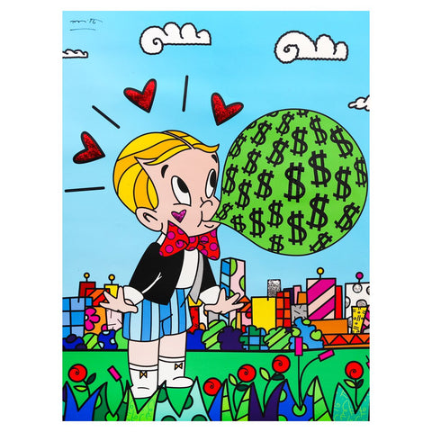 Romero Britto- Print on canvas with Diamond Dust hand embellishments "Central Park"
