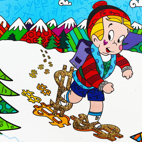 Romero Britto- Print on canvas with Diamond Dust hand embellishments "Aspen" -2