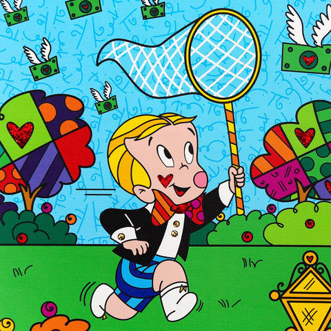 Romero Britto- Print on canvas with Diamond Dust hand embellishments "Chasing your Dreams" -2
