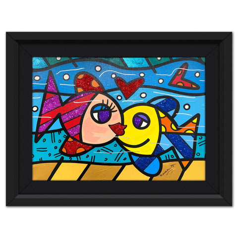 Romero Britto-Original Mixed Media on Canvas "Deep Feelings"