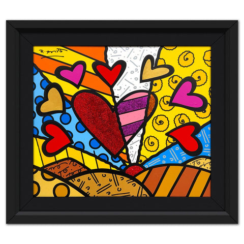 Romero Britto- Original Mixed Media on Canvas "Novo Dia"