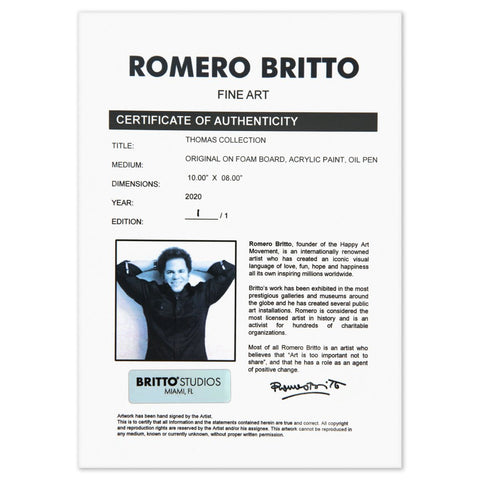 Romero Britto- Original on Foam Board, Acrylic, Oil Pen "Thomas Collection" -2