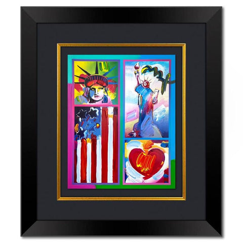 Peter Max - "2 Liberties, Flag and Heart" - 1