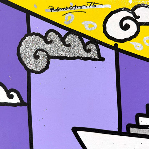 Romero Britto- Original Painting on Canvas "Please Don't Go" -2
