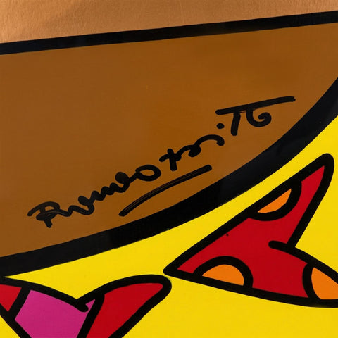 Romero Britto- Original Painting on Board "Music Feeling" -2