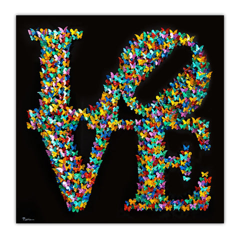 Patricia Govezensky- Original 3D Metal Art on Wood "Shape of Love"