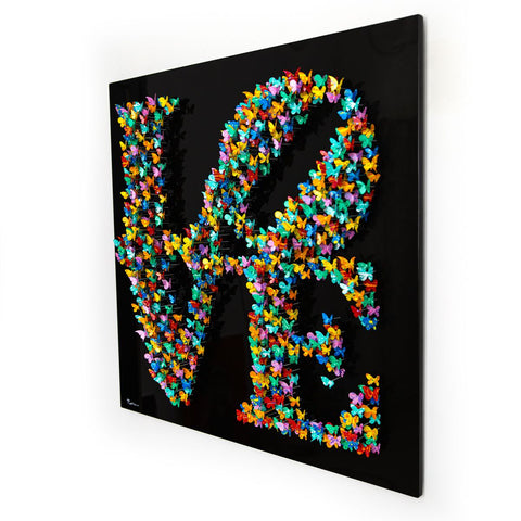 Patricia Govezensky- Original 3D Metal Art on Wood "Shape of Love" -4