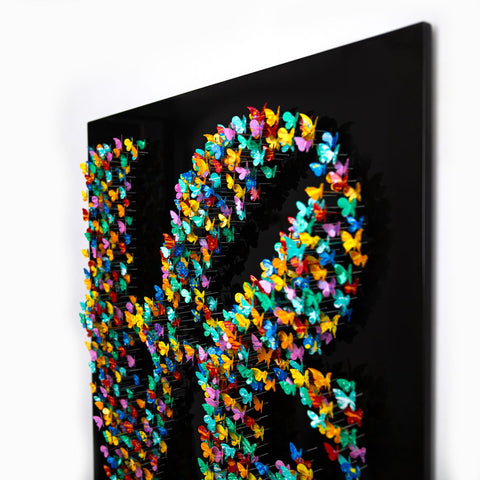 Patricia Govezensky- Original 3D Metal Art on Wood "Shape of Love" -5