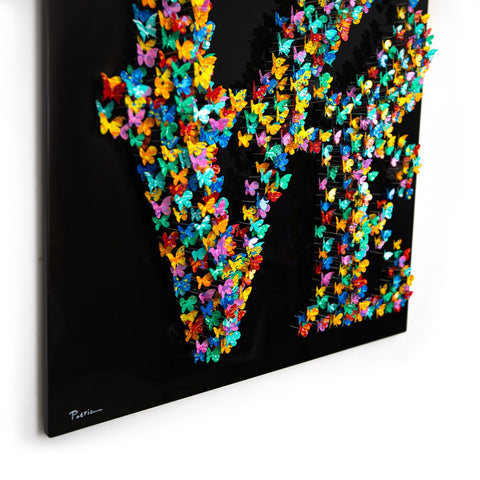 Patricia Govezensky- Original 3D Metal Art on Wood "Shape of Love" -6