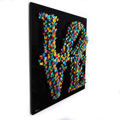 Patricia Govezensky- Original 3D Metal Art on Wood "Shape of Love" -9