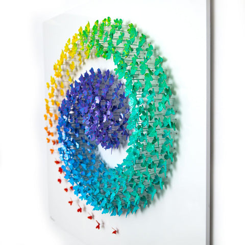 Patricia Govezensky- Original 3D Metal Art on Wood "Circle of Life" -6