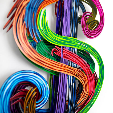 Patricia Govezensky- Original Painting on Cutout Steel "$" -7